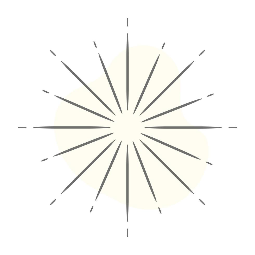 lijntekeningen van zonnestralen, zonnestralende tatoeage vector