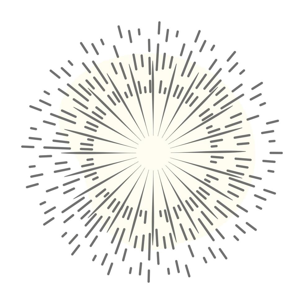 lijntekeningen van zonnestralen, zonnetattoo vector