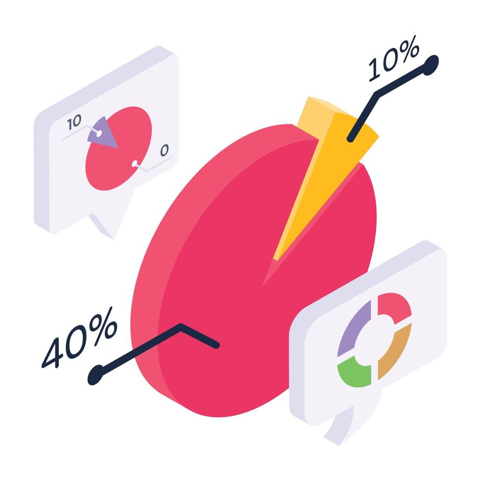 multi-level grafiek isometrische stijlicoon, zakelijke grafiek vector