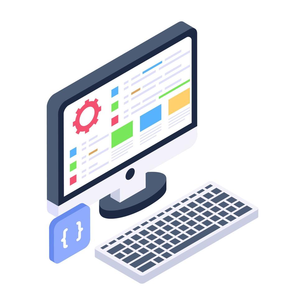 een modern stijlicoon van online data-analyse vector