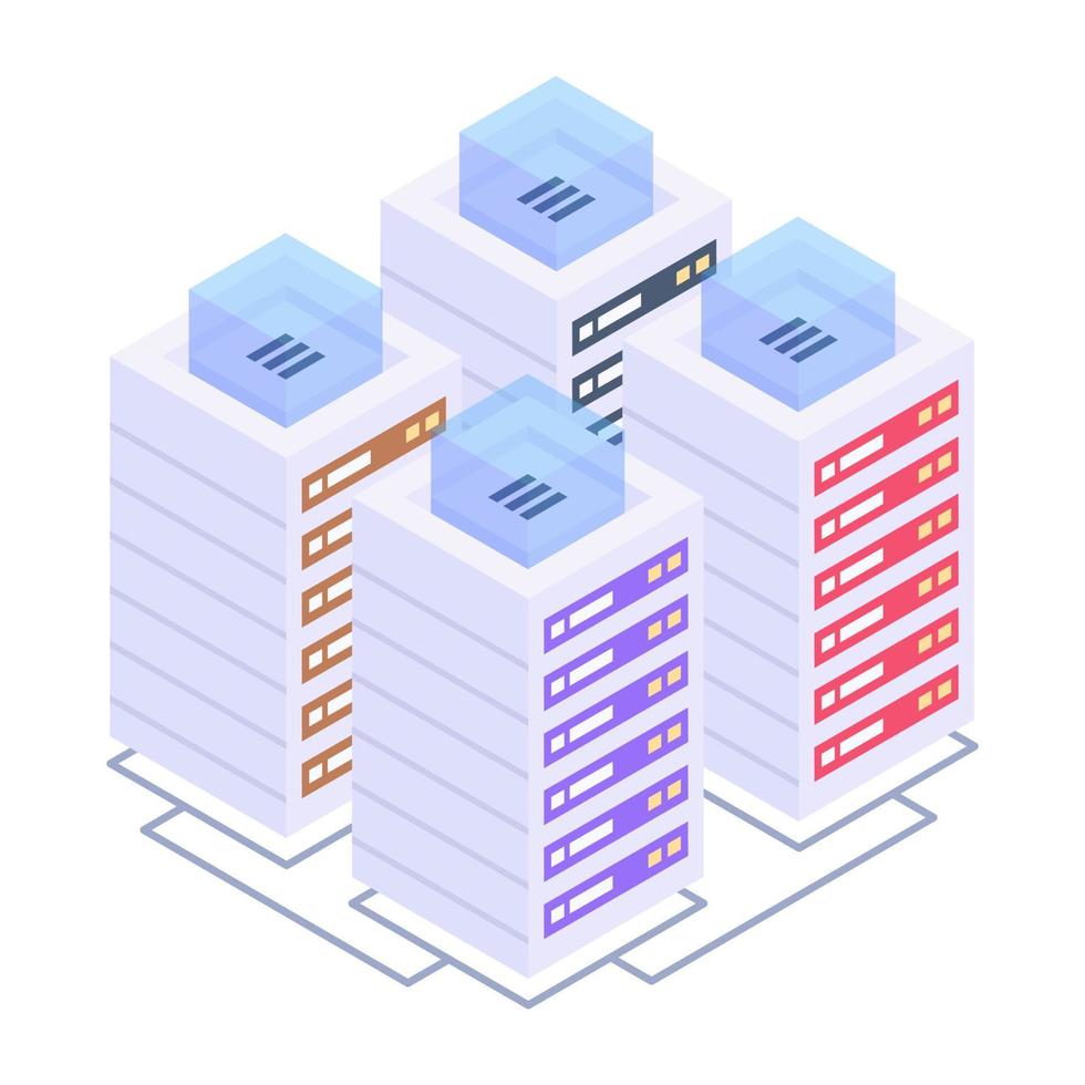 icoon van serverinhoud in isometrische stijl vector