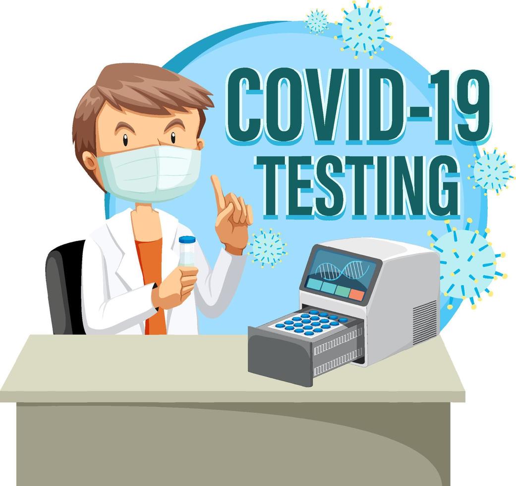 covid 19 testen met antigeen testkit vector