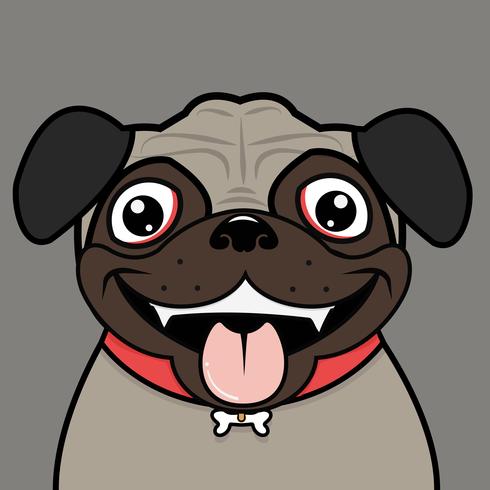 Leuke Pug hoofd vector