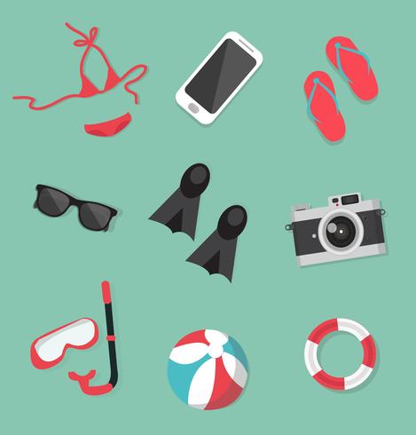 Zomercollectie accessoires set vector