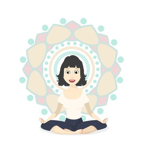 Meisje in Yoga Lotus pose vector