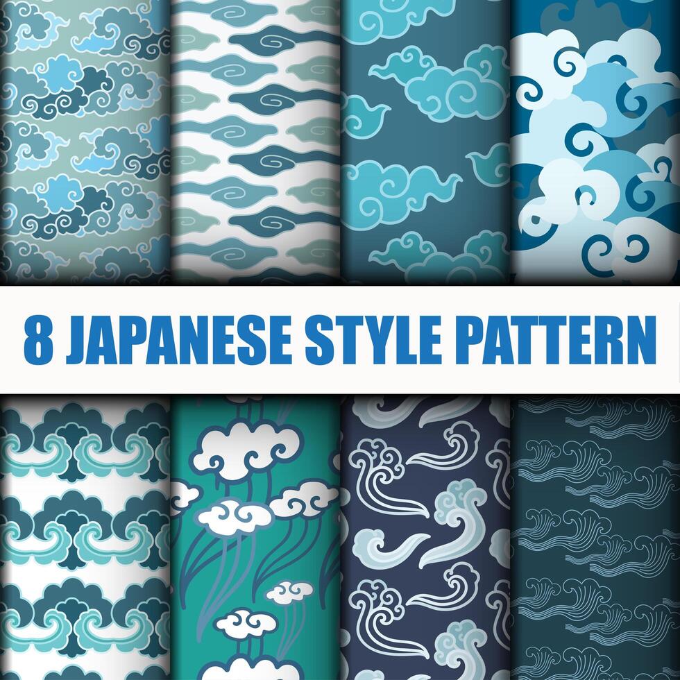 Japanse naadloze patronen Set vector