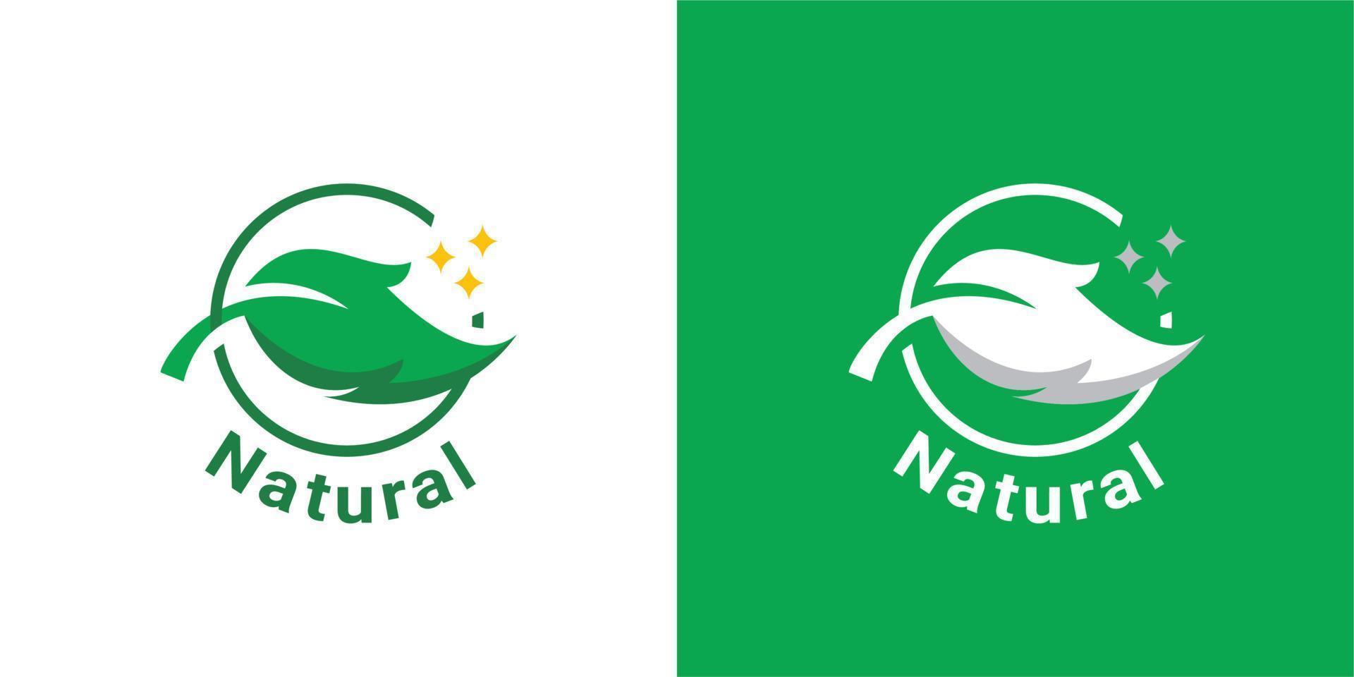 illustratie vectorafbeelding van een groen blad met de ronde groene dunne omtrek rond het blad gebruikt voor natuur natuurlijke bedrijven, fabrieks- of productlogo vector