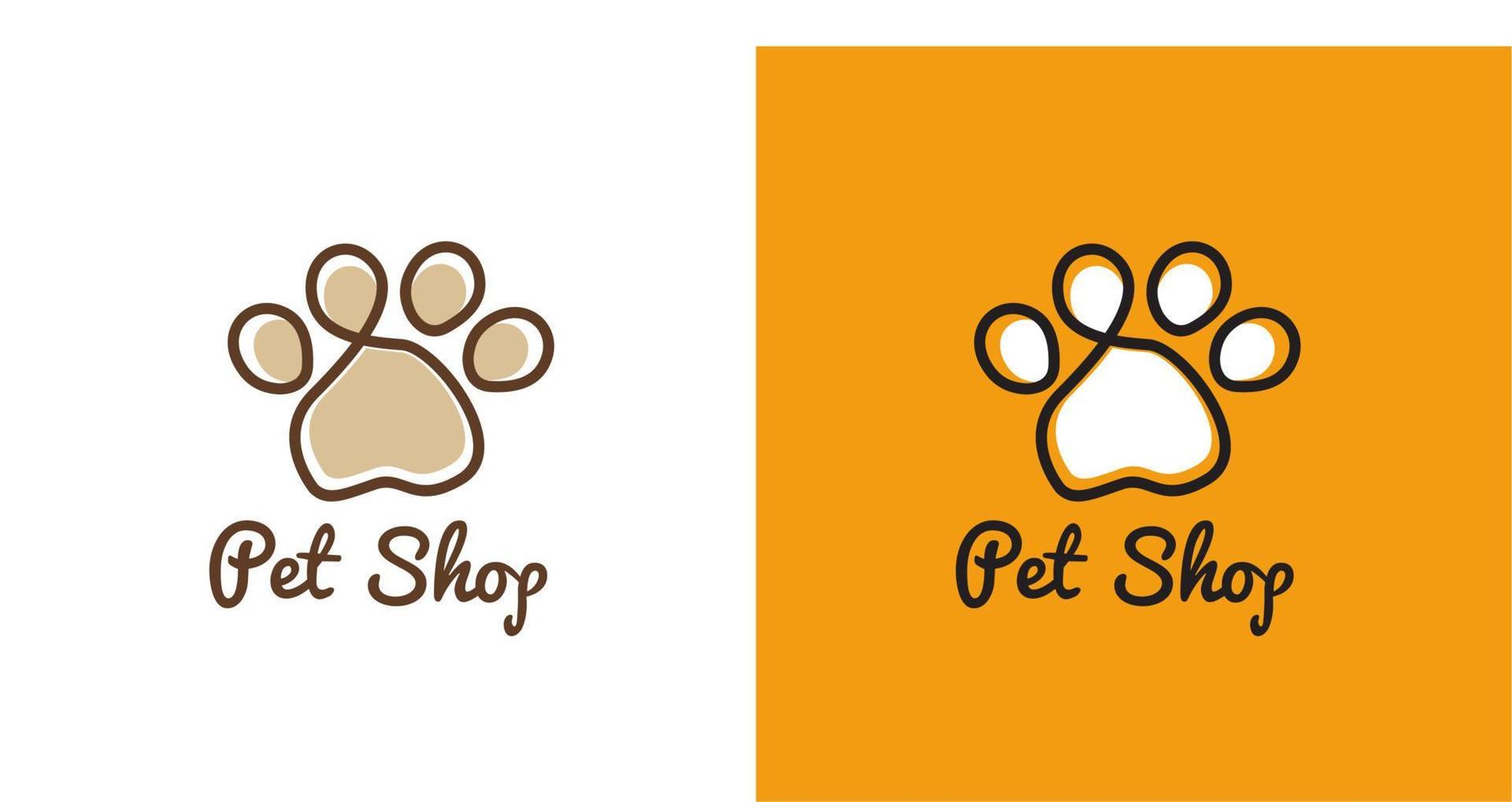 illustratie vectorafbeelding van kat en hond poot voetstap goed voor dierenwinkel, dierenarts winkel, dierenwinkel vector