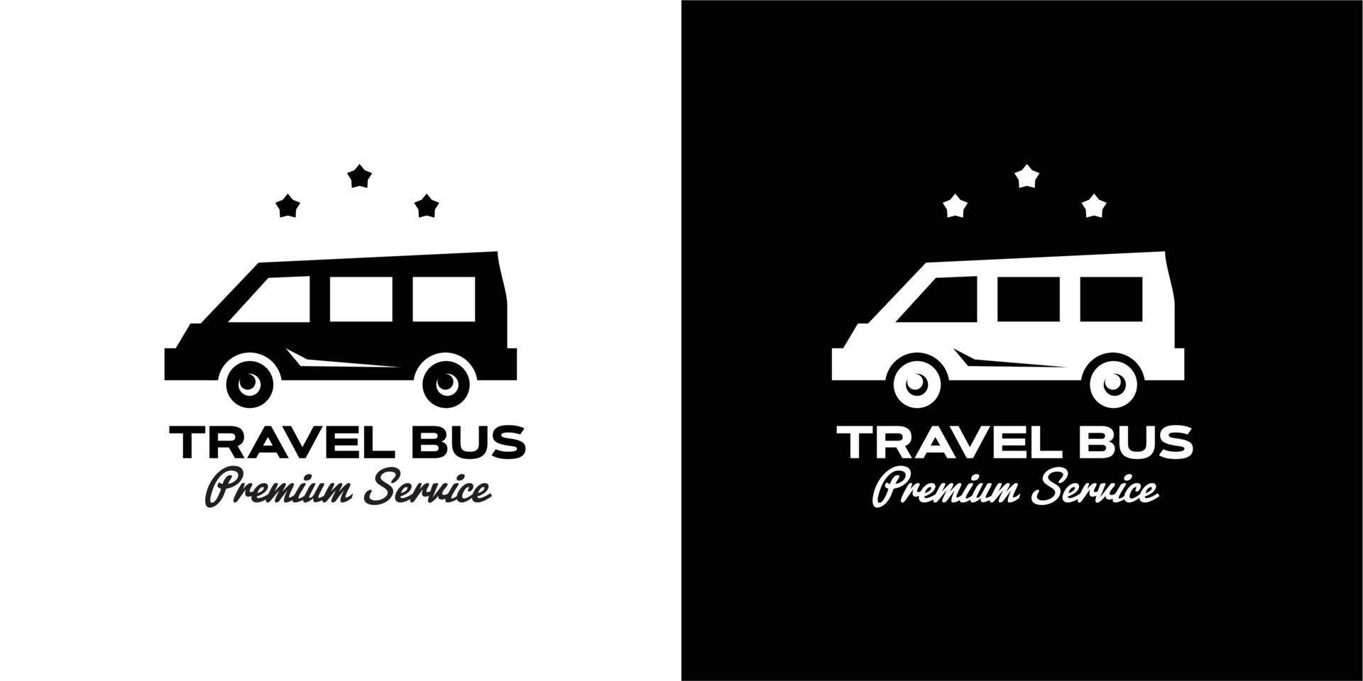 illustratie vectorafbeelding van reisbus silhouet goed voor reisbureau vervoer vintage logo vector