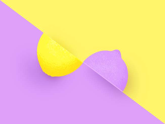 Twee helften citroen Pop kleur achtergrond vector