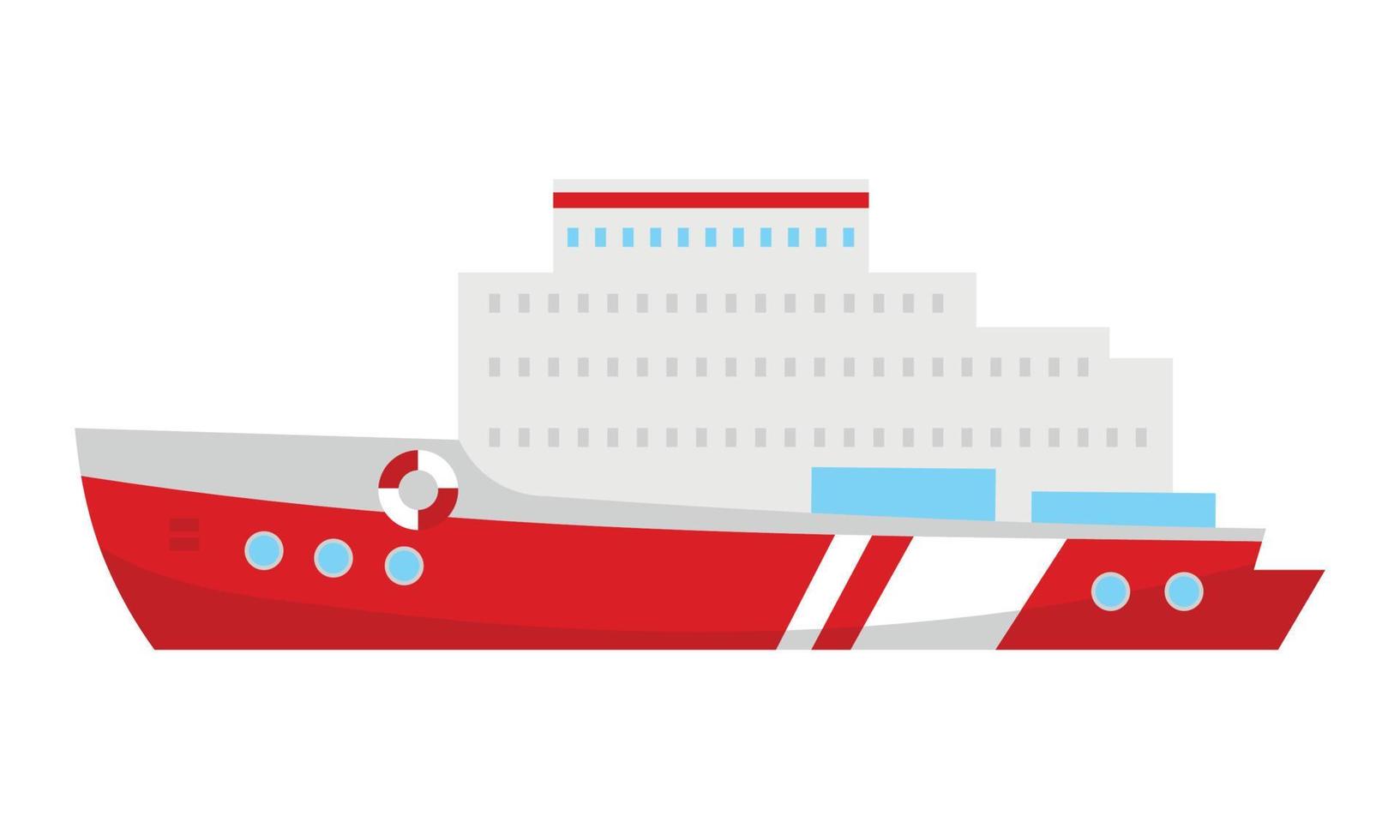 cruiseschip semi-egale kleur vectorobject vector