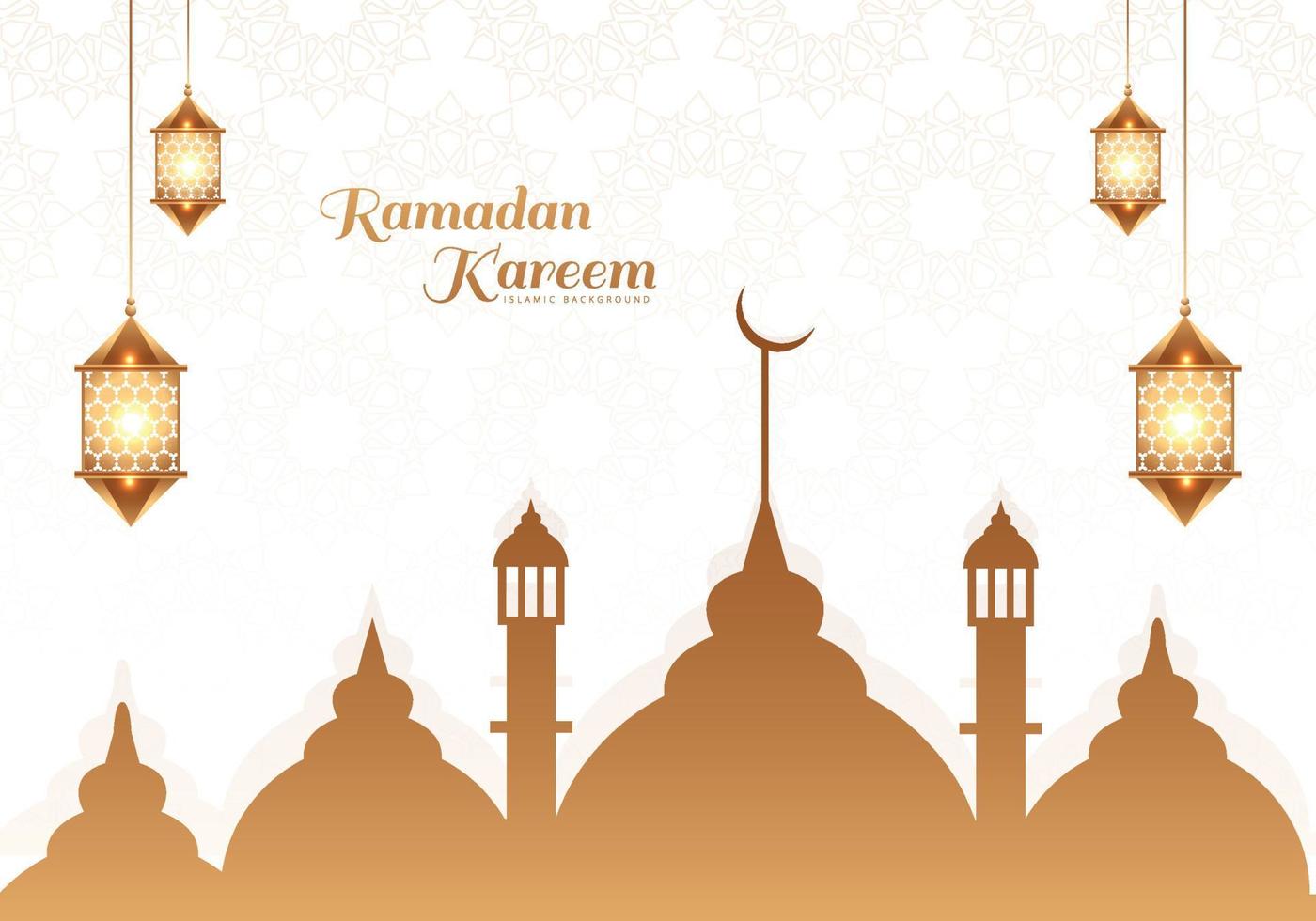 mooi islamitisch ramadan kareem religieus festival wenskaart ontwerp vector
