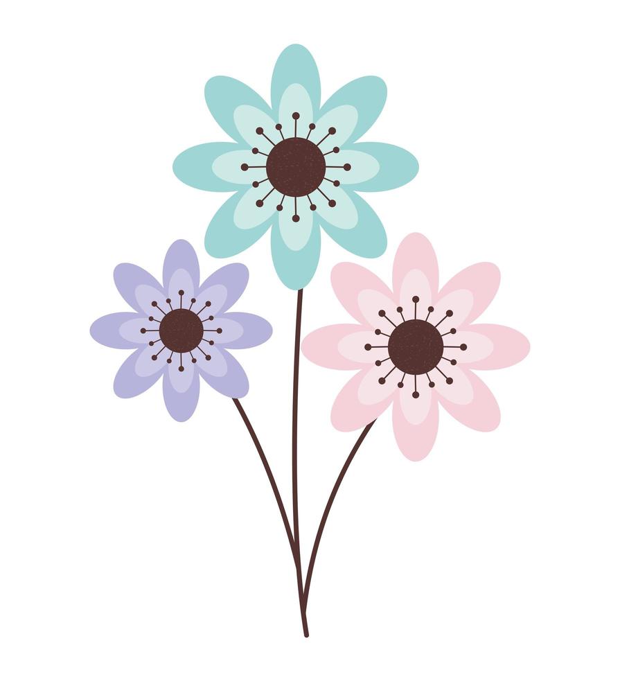 ontwerp met gekleurde bloemen vector