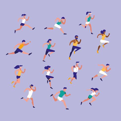 mensen atleet uitgevoerd avatar karakter vector