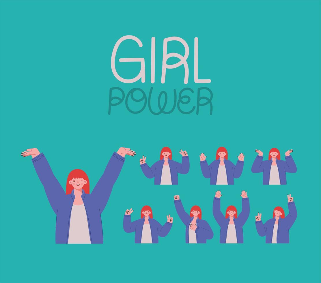 girl power kaart vector