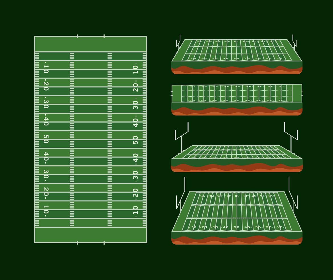 vijf Amerikaanse voetbal vector