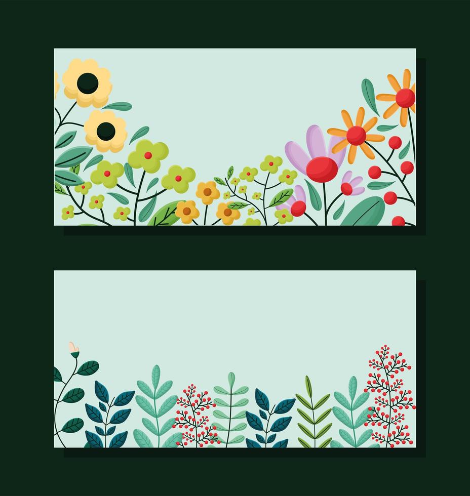 bloemen frames ontwerp vector