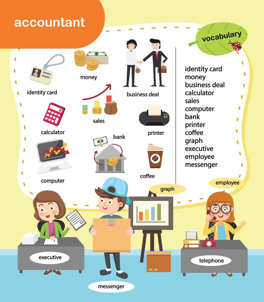 onderwijs woordenschat accountant vectorillustratie vector