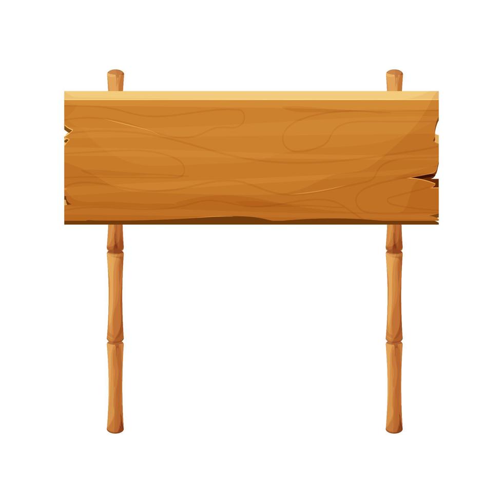 houten bord van planken leeg, gedetailleerde tekening, getextureerde in cartoon stijl geïsoleerd op een witte achtergrond voorraad vectorillustratie. teken, rustieke oude sjabloon, ui-middelen. vector illustratie