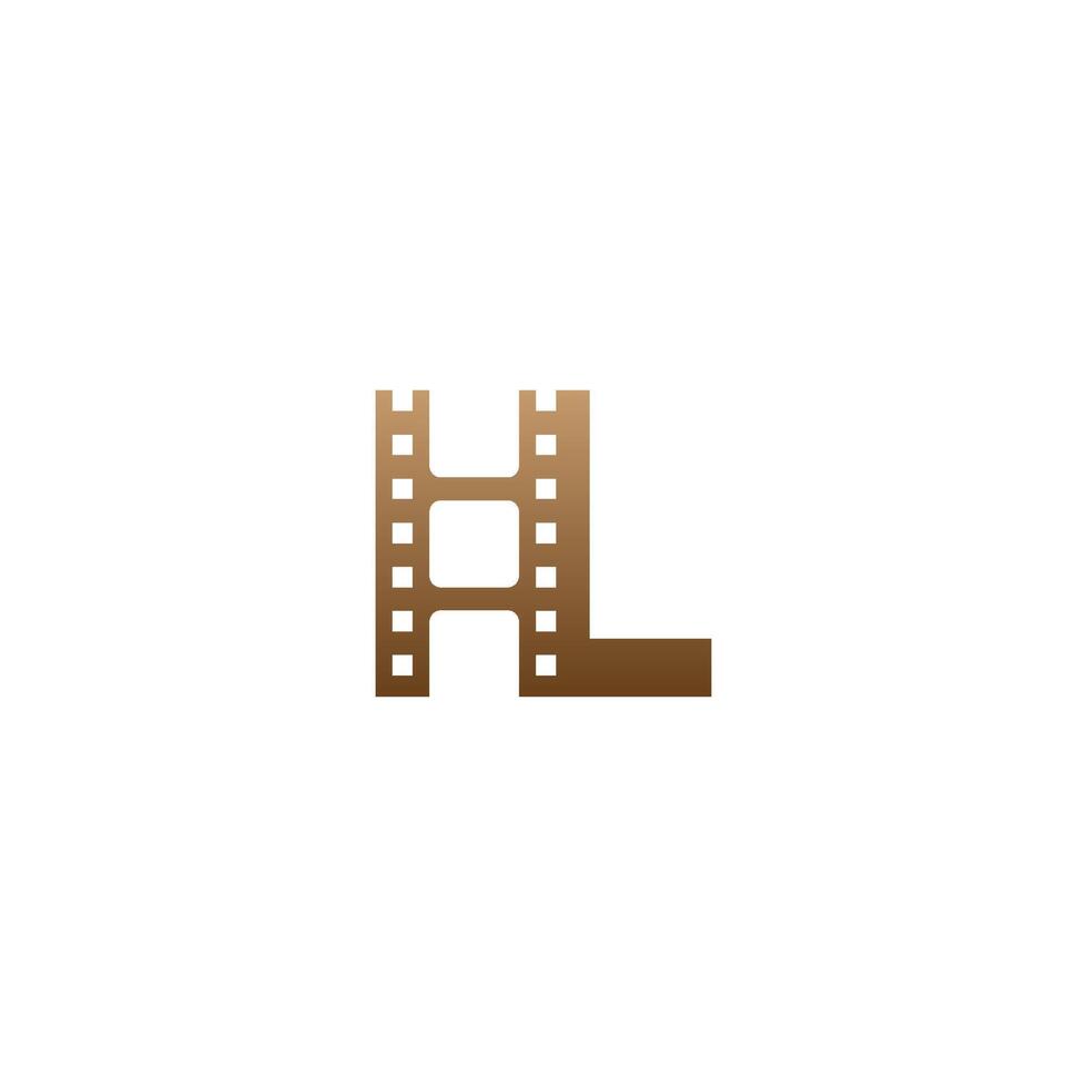 letter l met filmstrip pictogram logo ontwerpsjabloon vector