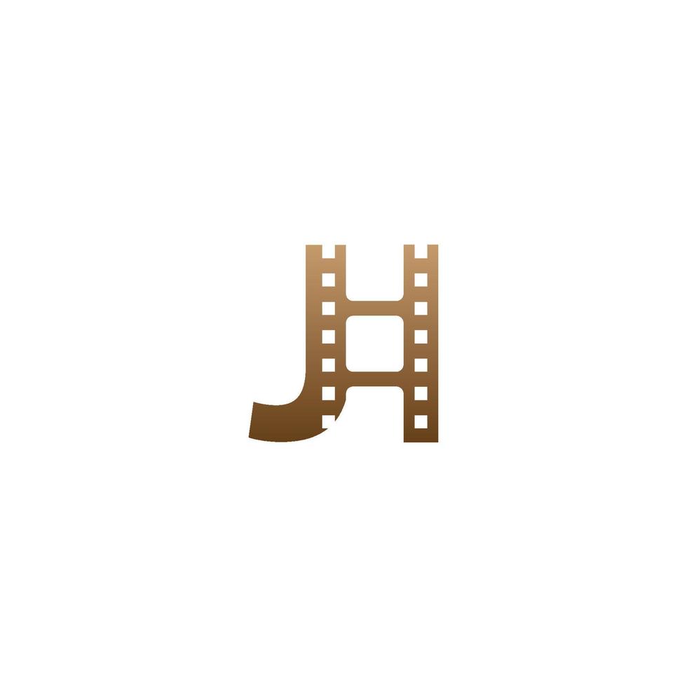 letter j met filmstrip pictogram logo ontwerpsjabloon vector