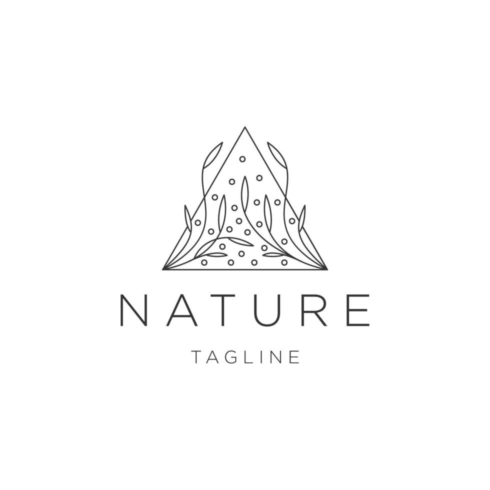 natuur blad lijn logo concept, platte pictogram vector ontwerpsjabloon