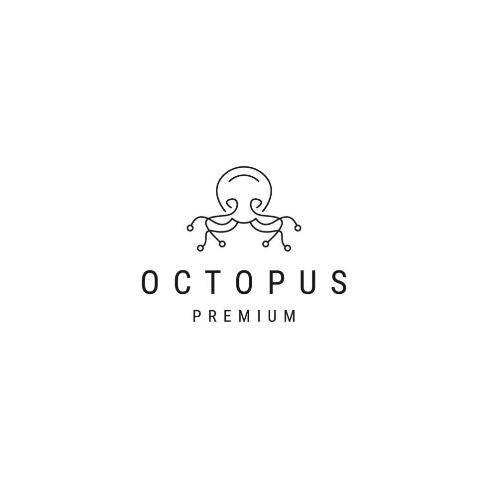 octopus lijn logo concept, platte pictogram ontwerpsjabloon vector