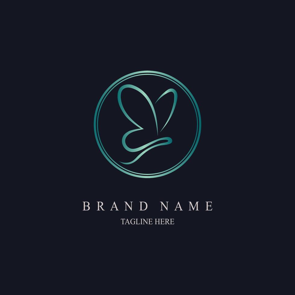 vlinder lijnstijl monogram logo ontwerpsjabloon voor merk of bedrijf en andere vector