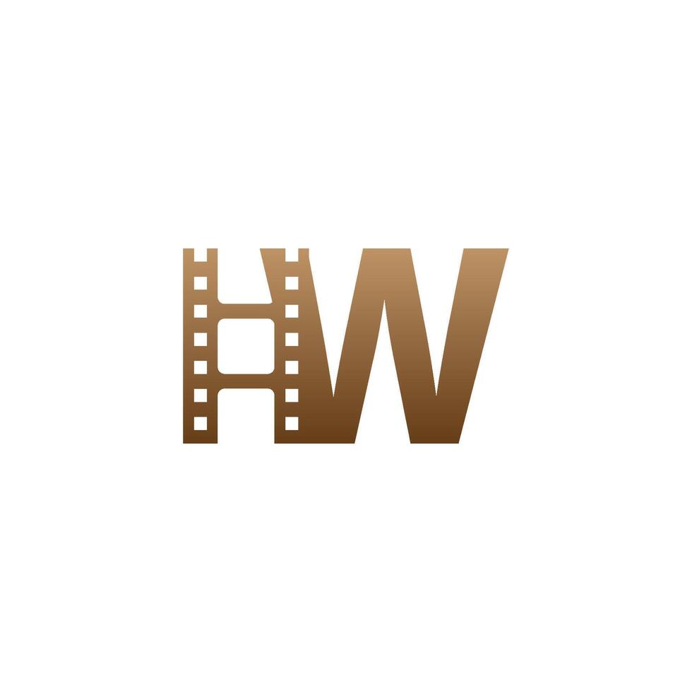 letter w met filmstrip pictogram logo ontwerpsjabloon vector