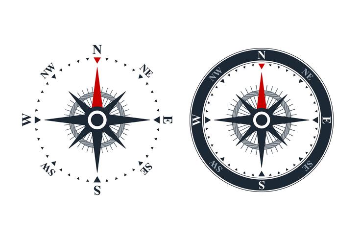 Kompasroos pictogrammen vector