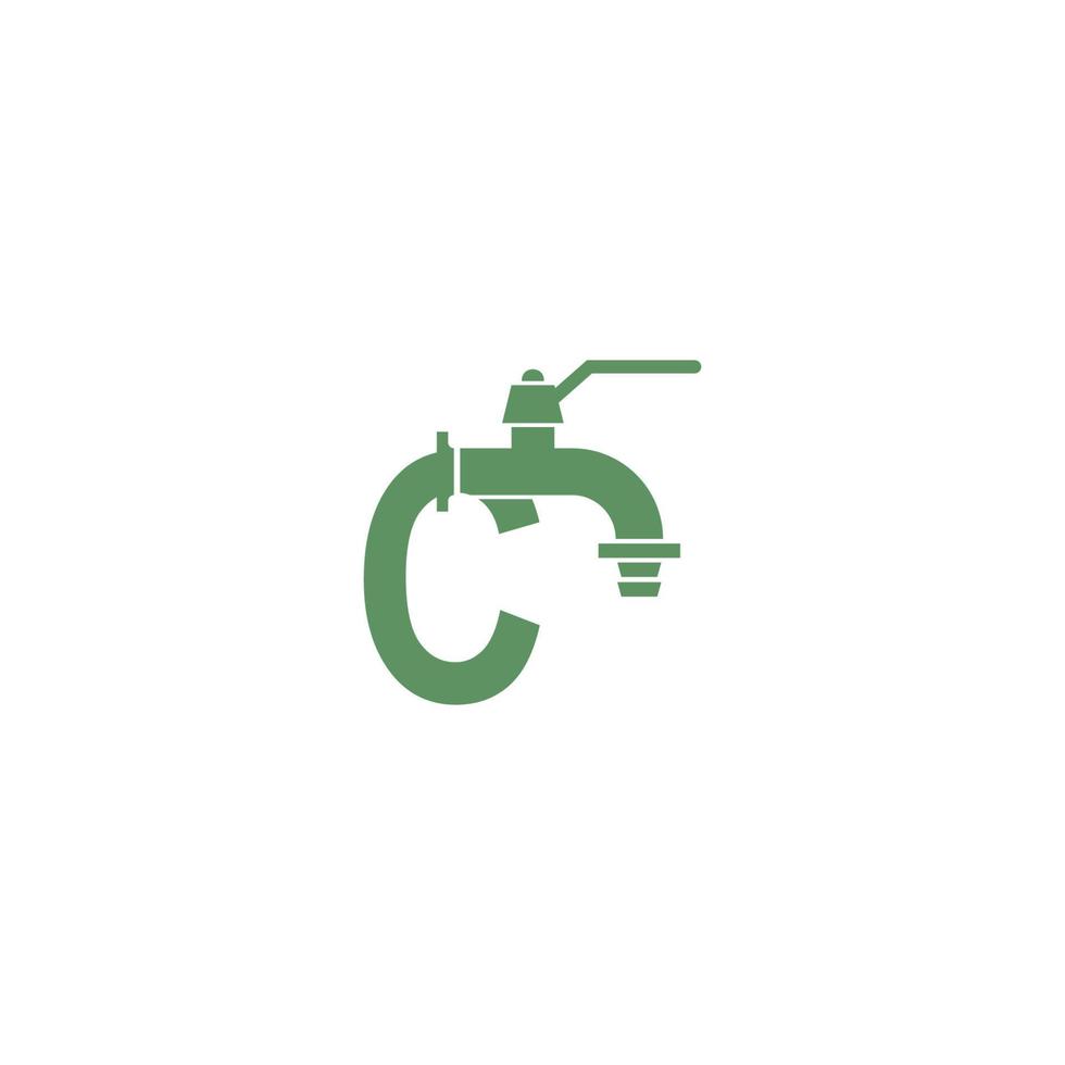 kraan icoon met letter c logo ontwerp vector