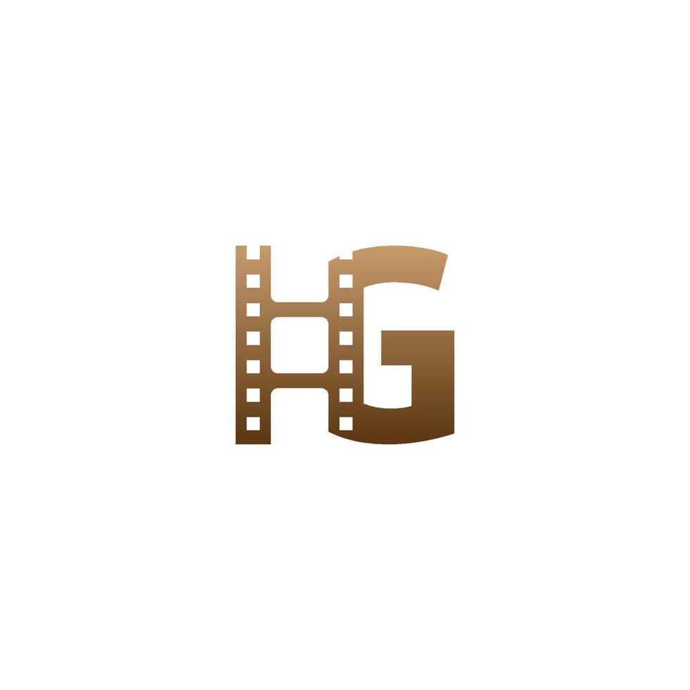 letter g met filmstrip pictogram logo ontwerpsjabloon vector