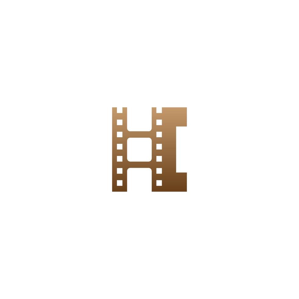 letter i met filmstrip pictogram logo ontwerpsjabloon vector