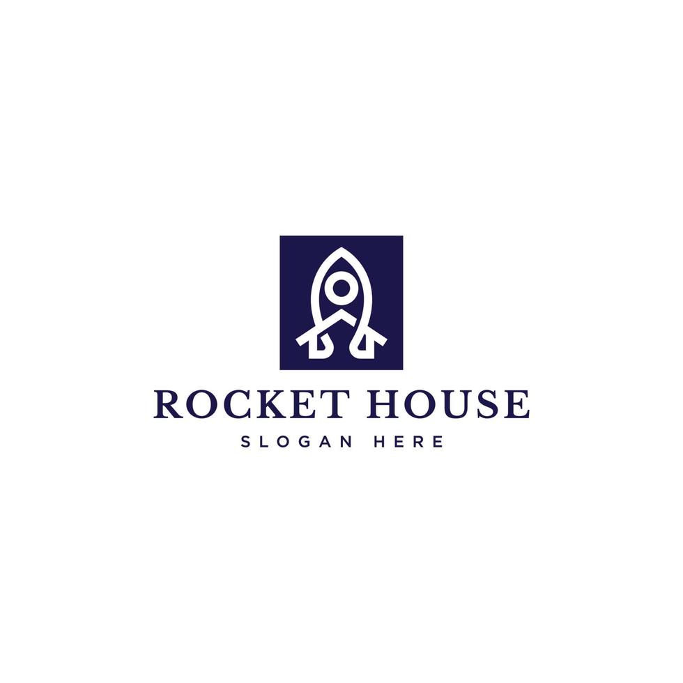 raket huis logo ontwerp vector