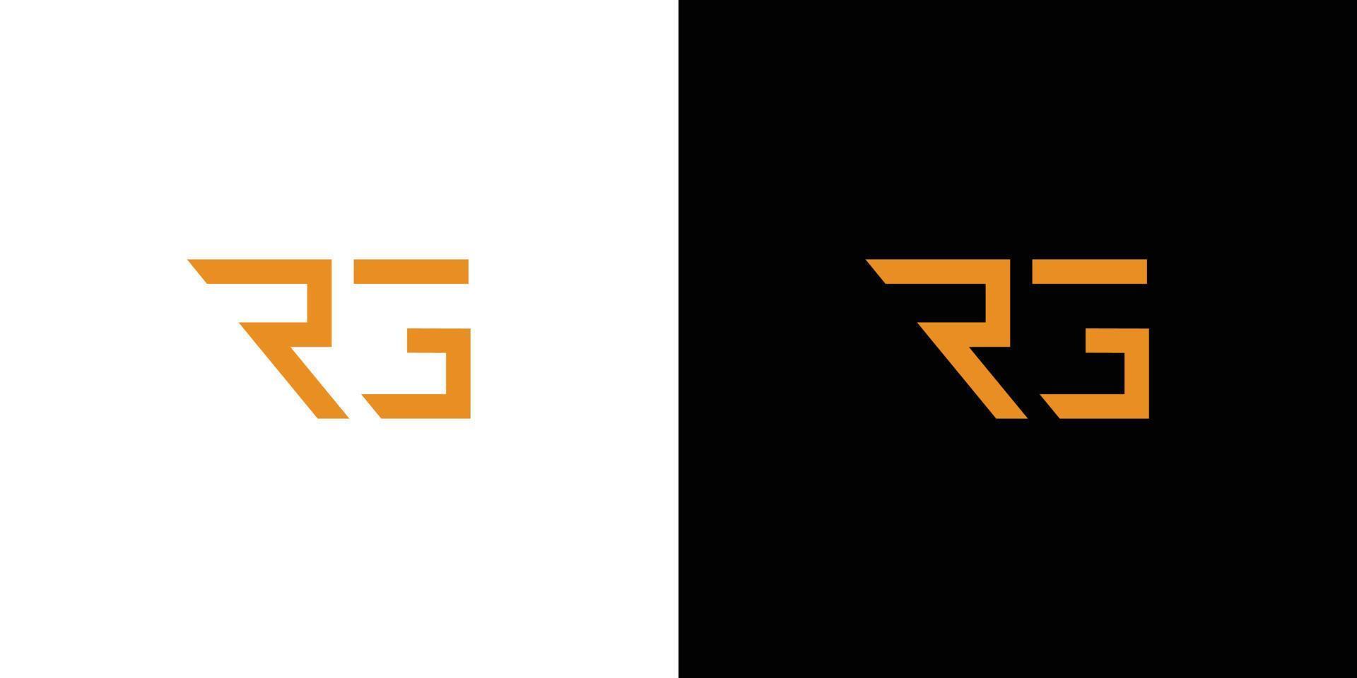 modern en verfijnd ontwerp van het eerste logo van de rg-letter vector