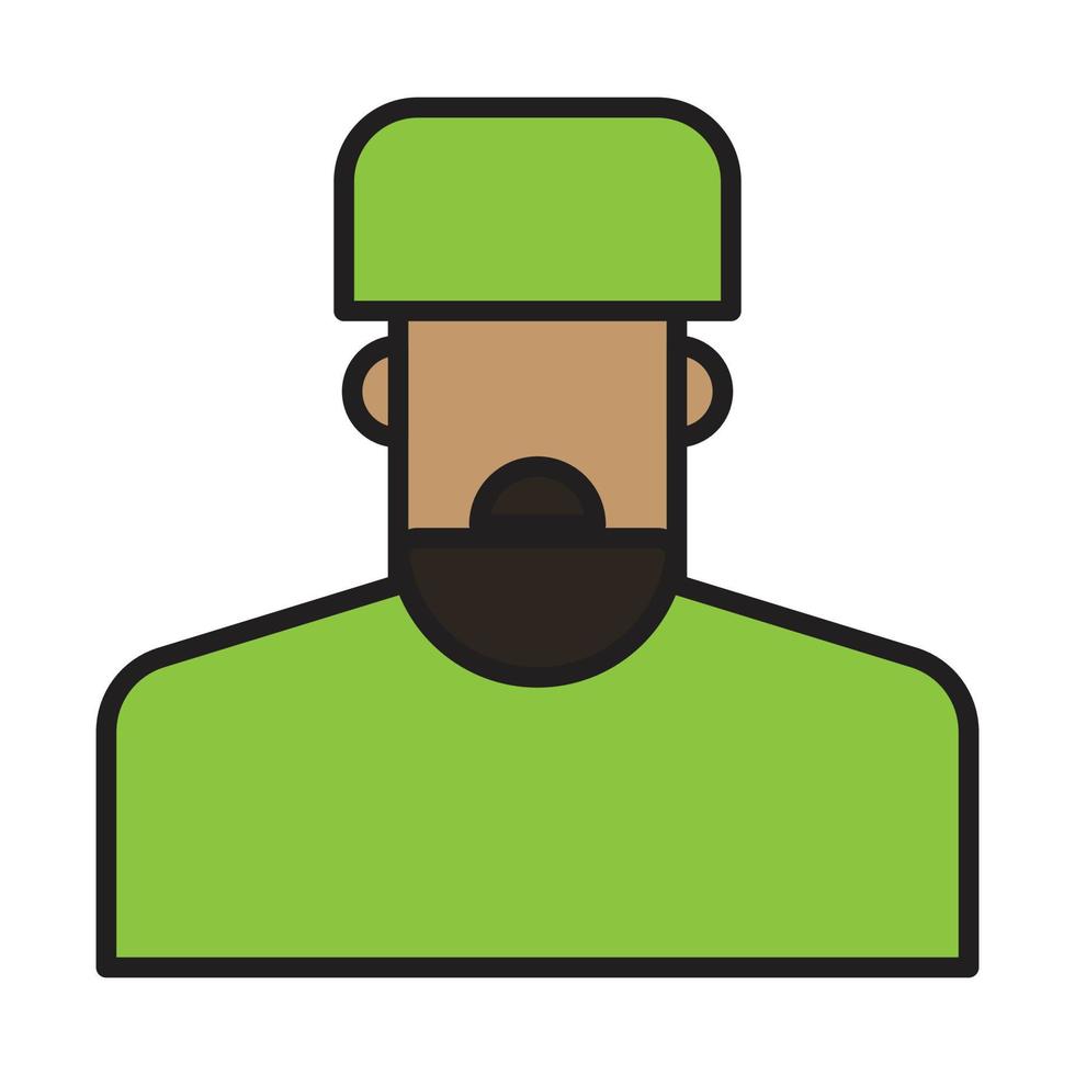 mannen islamitisch pictogram voor website, presentatiesymbool bewerkbaar vector