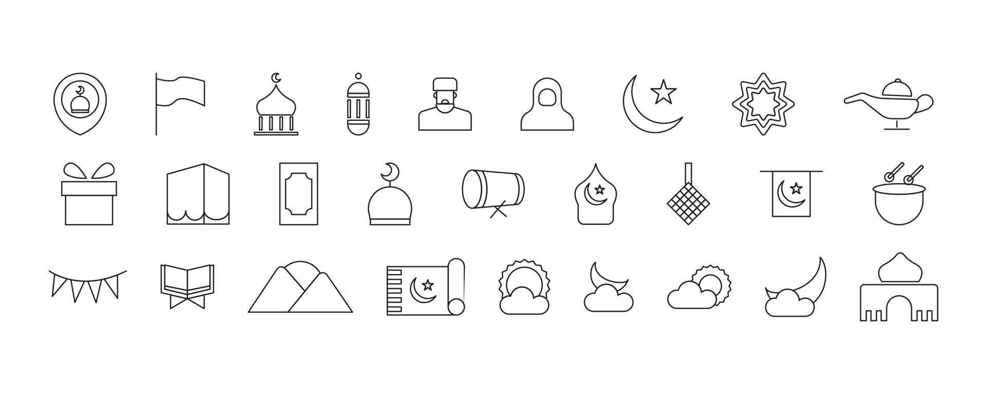 ramadhan-pictogram voor website, presentatiesymbool bewerkbaar vector
