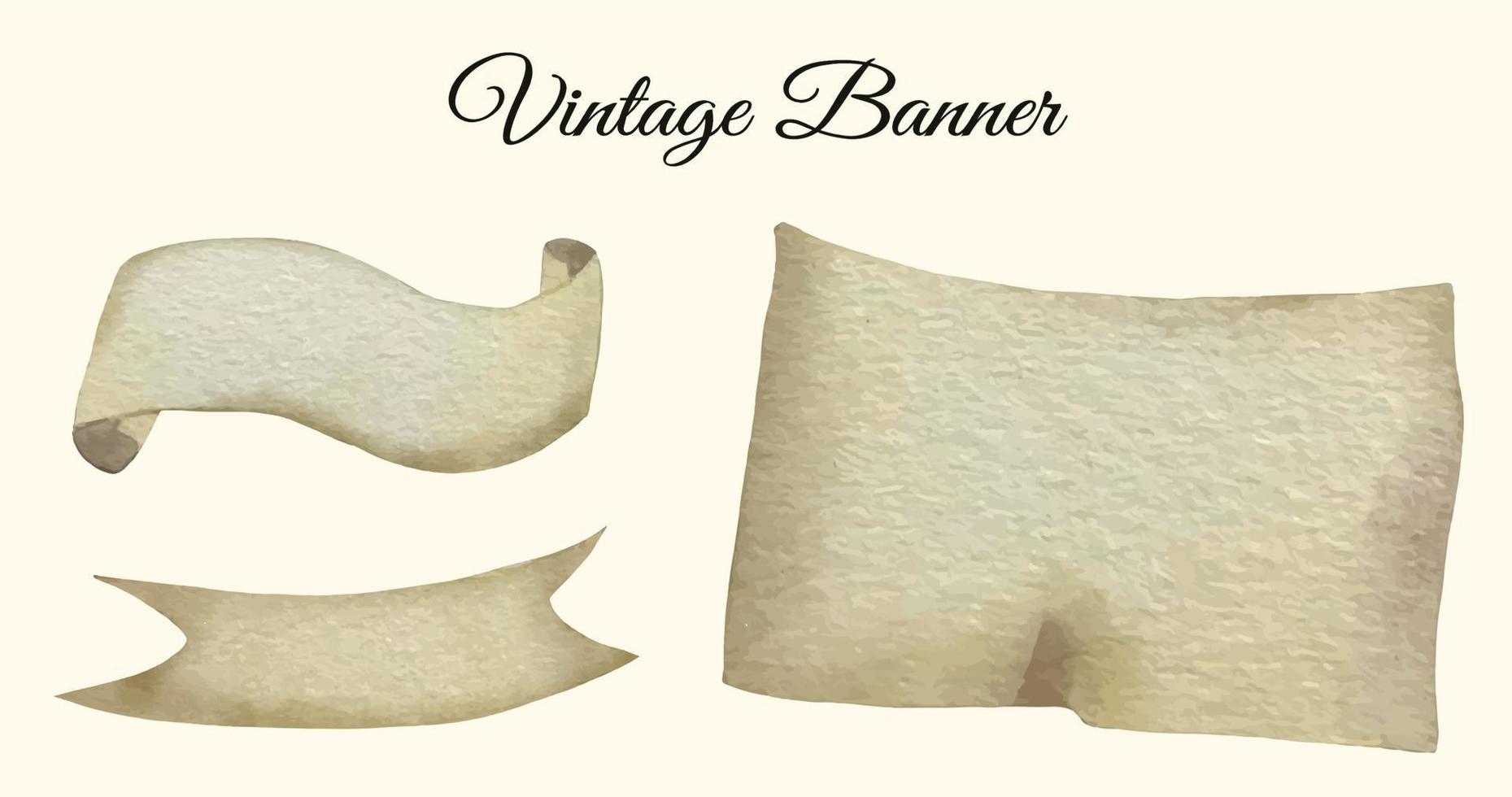 vintage banner aquarel vector