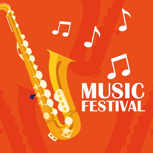 saxofoon klassiek instrument poster vector