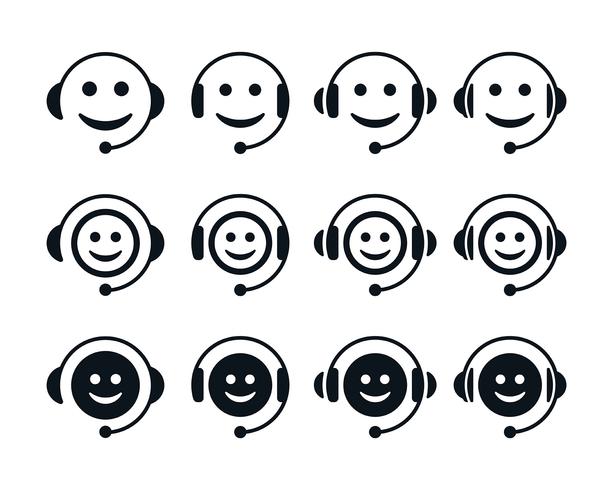 Call center emoticon symbolen vector