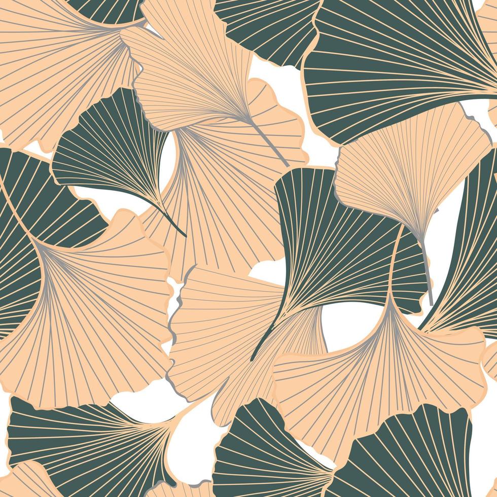 vector voorraad illustratie van gingko blad. een eindeloos patroon van groene bladeren. voor inpakpapier. ideaal voor behang, oppervlaktestructuren, textiel.