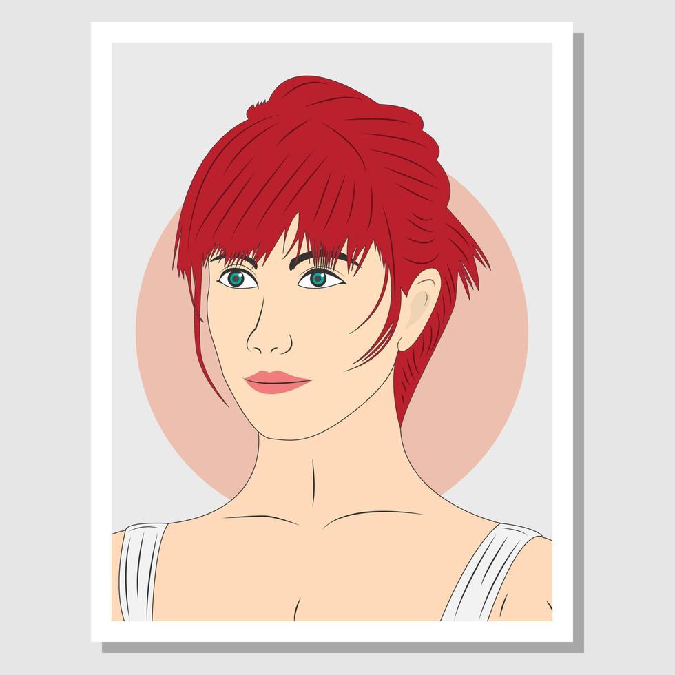 vrouw kunst aan de muur. illustratie van een mooie hayley williams face art. geschikt voor wanddecoratie vector