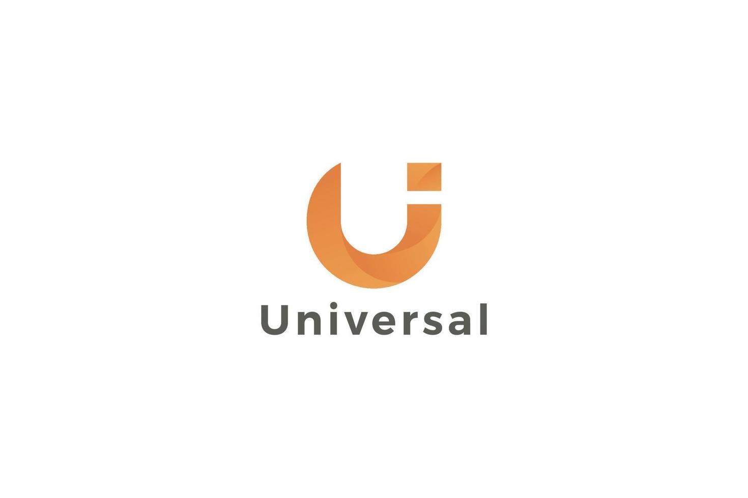 letter u 3d oranje kleur creatief gebruikersinterface logo vector