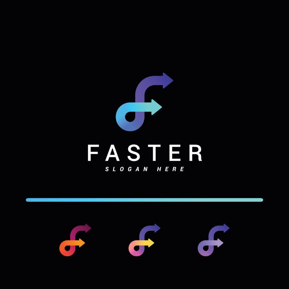 letter f creatief pijl kleurrijk logo vector