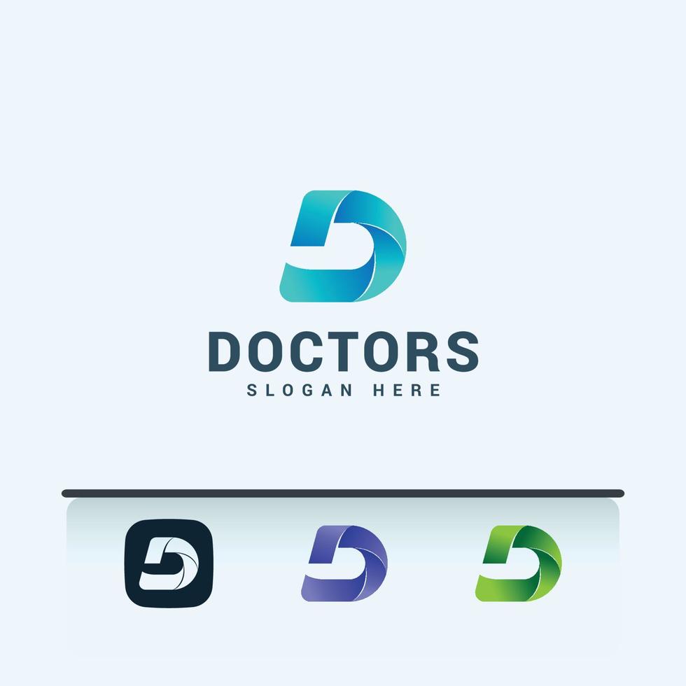 letter d modern kleurverlooplogo vector