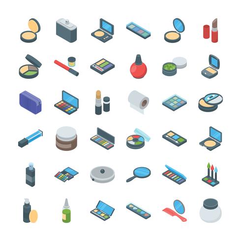 Schoonheidsproducten Icon Set vector