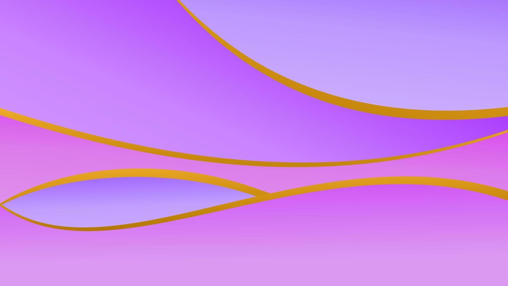 roze en paarse abstracte achtergrondkleur met gouden lijnen vector