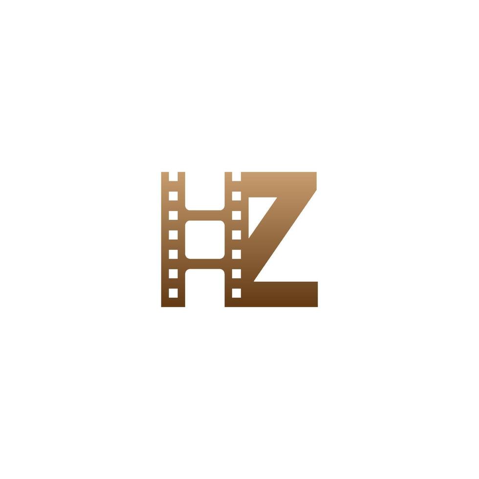 letter z met filmstrip pictogram logo ontwerpsjabloon vector