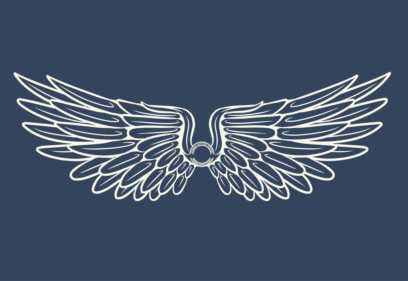 lijn kunst vleugel logo vector ontwerp