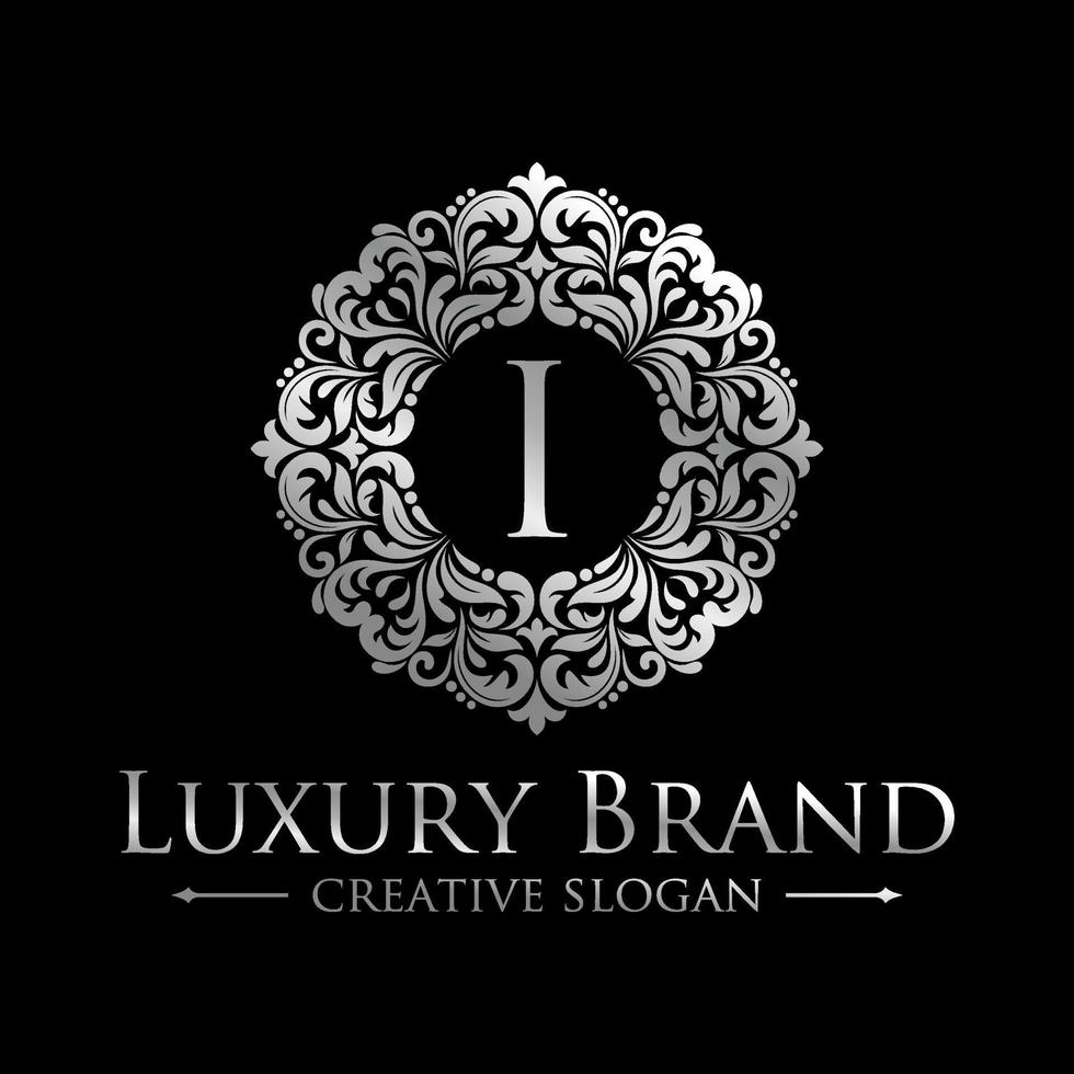 floral heraldische luxe cirkel logo sjabloon in vector voor restaurant, royalty's, boetiek, café, hotel, sieraden, mode en andere vectorillustratie